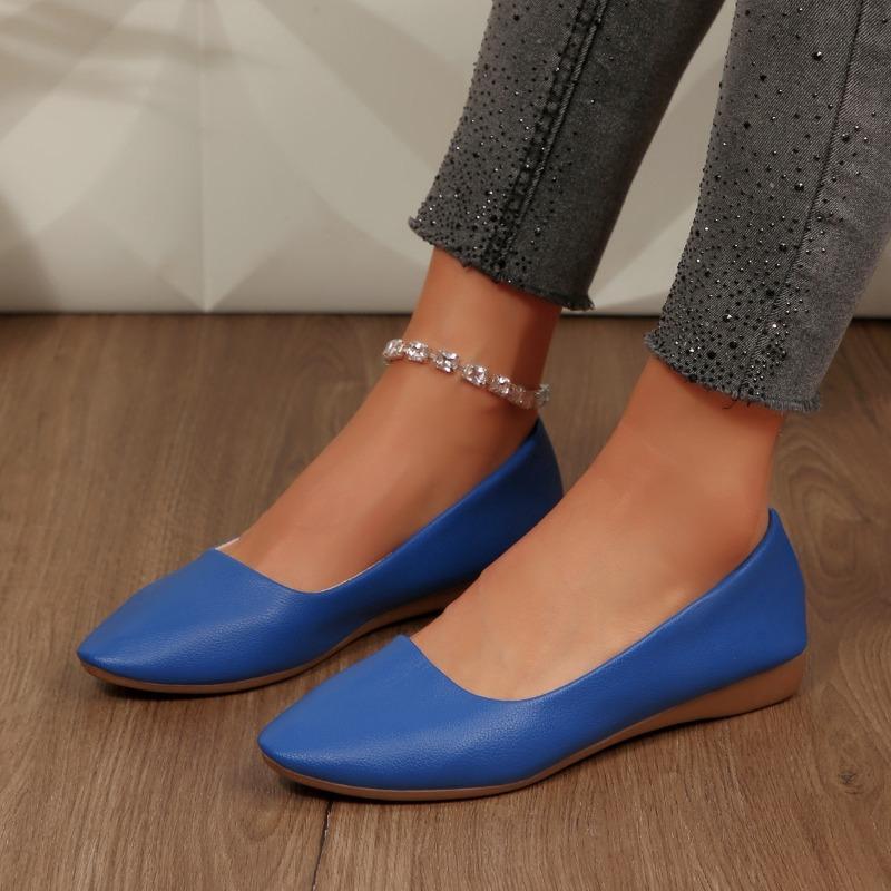 Scarpe casual da donna a punta, a punta piatta, con tacco basso, nuovo stile