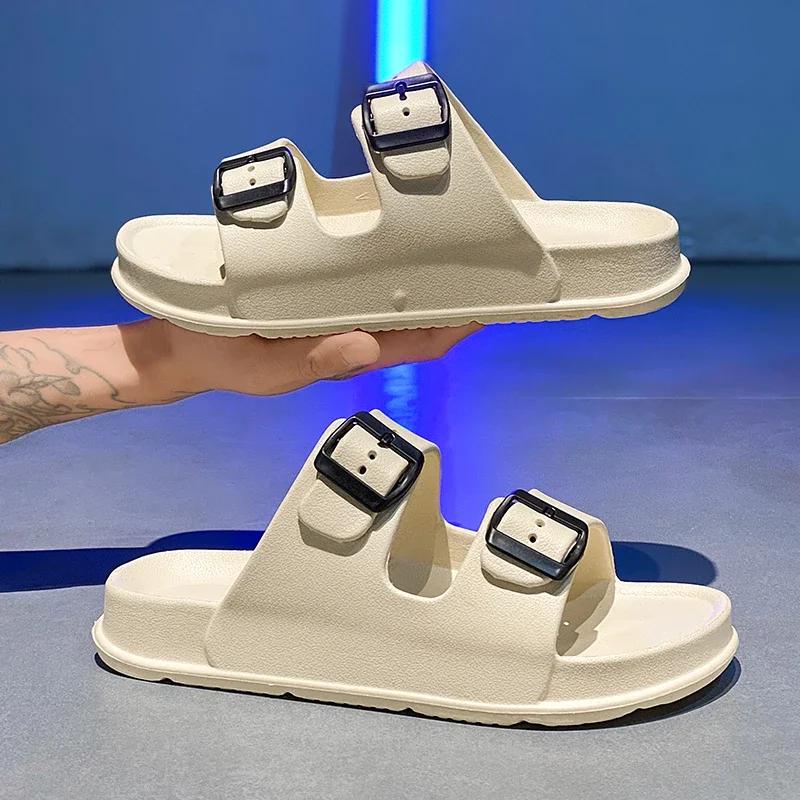 Fashion Summer Men Women Slipper Outdoor Beach Sandals EVA Platform flip flops For House Slides buckle Soft Thick Sole Sandals