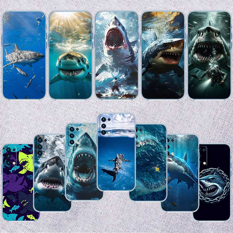 NH39 Shark Art Transparent Phone Case for Motorola Moto Edge 20 30 40 50 S30 Fusion Ultra Pro Neo Lite + G200 G23