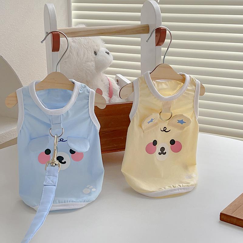 Star Bear Vest Dog Clothes: Leash-Compatible, Spring/Autumn Style for Medium/Large Breeds like Shiba Inu and Corgi - Indoor/Outdoor Use