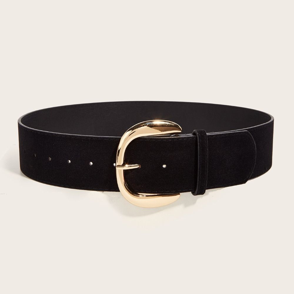 Women Trendy Pin Buckle Waistbands Maillard Styles Luxury Design Suede Leather Wide Belt Casual Versatile Business Waist Strap