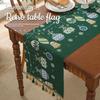 American Vintage Christmas Table Runner Red Snowman Jacquard Tablecloth Party Decor