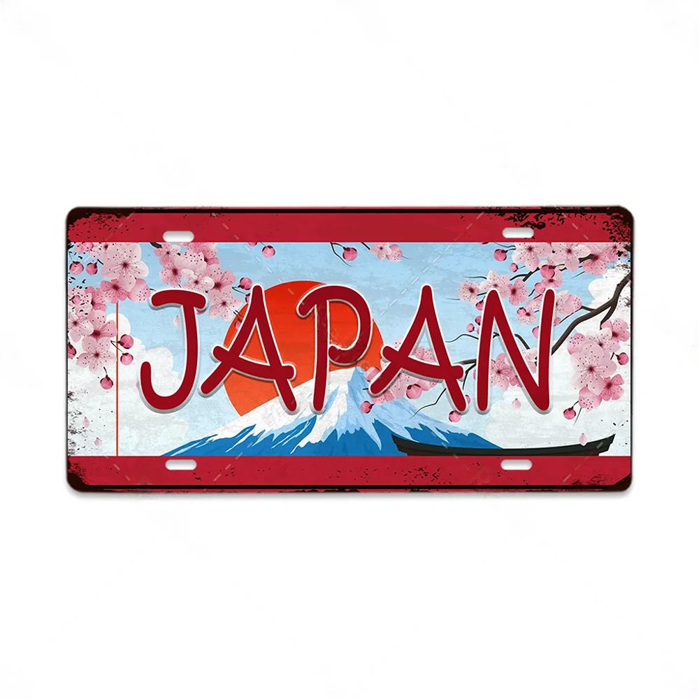 Retro License Plate Various Regions Metal Signs Posters Decor Italy Brazil Japan Poland Korea Ireland Bar Garage Plaque