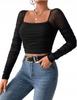 Black Fitted Short Women's Blouse S Ł_B
