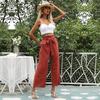 Women's Casual High Waist Capris Pants Solid Color Print Fashion