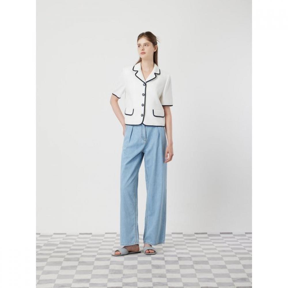 Cc Collect Pin Tuck Wide Denim Pants C252psa434 light blue/66