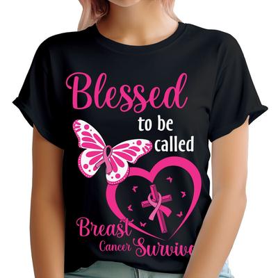 Schmetterling Gesegnet, Brustkrebsüberlebende genannt zu werden Damen T-Shirts #TA-188