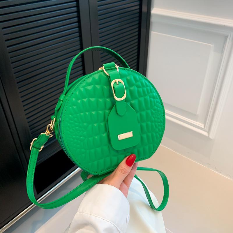 

Women s round cake bag design sense crocodile pattern texture hand bag trendy shoulder messenger bag casual autumn new