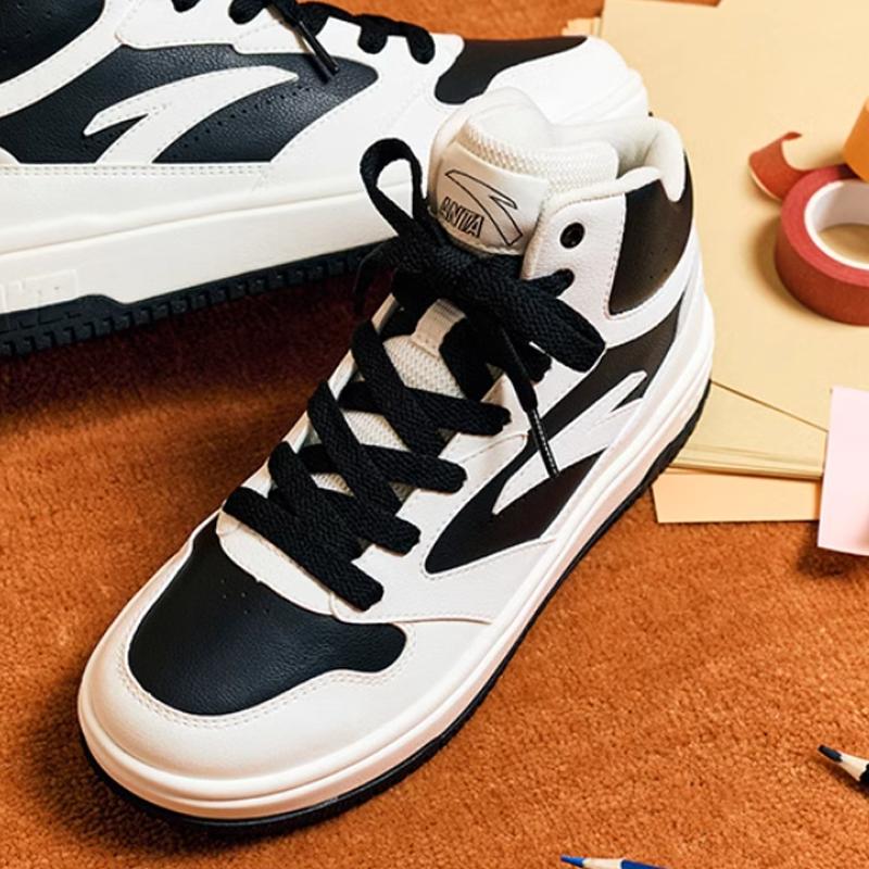 Anta Zero Feel Fashion Trend Non-Slip Wear-Resistant High-Top Skate Shoes Men Sneakers Black White 912448083-6