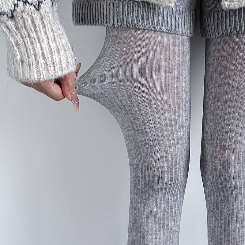 Collant a Righe Lavorati a Maglia per Ragazze Donna 2025 Autunno Inverno Base Casual Streetwear Collant Nuovi Collant per Donna