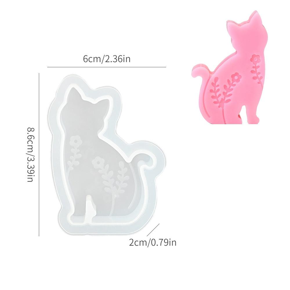 Easter Rabbit Silicone Mold Hollow Flower Printed Cat Bunny Candle Silicone Mould Resin Gypsum Molds DIY Craft Home Decor