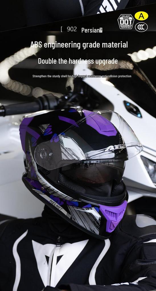 Certified Full Face Motorcycle Helmet for Men & Women, Warm, All-Season, for Electric Vehicles and Winter Riding