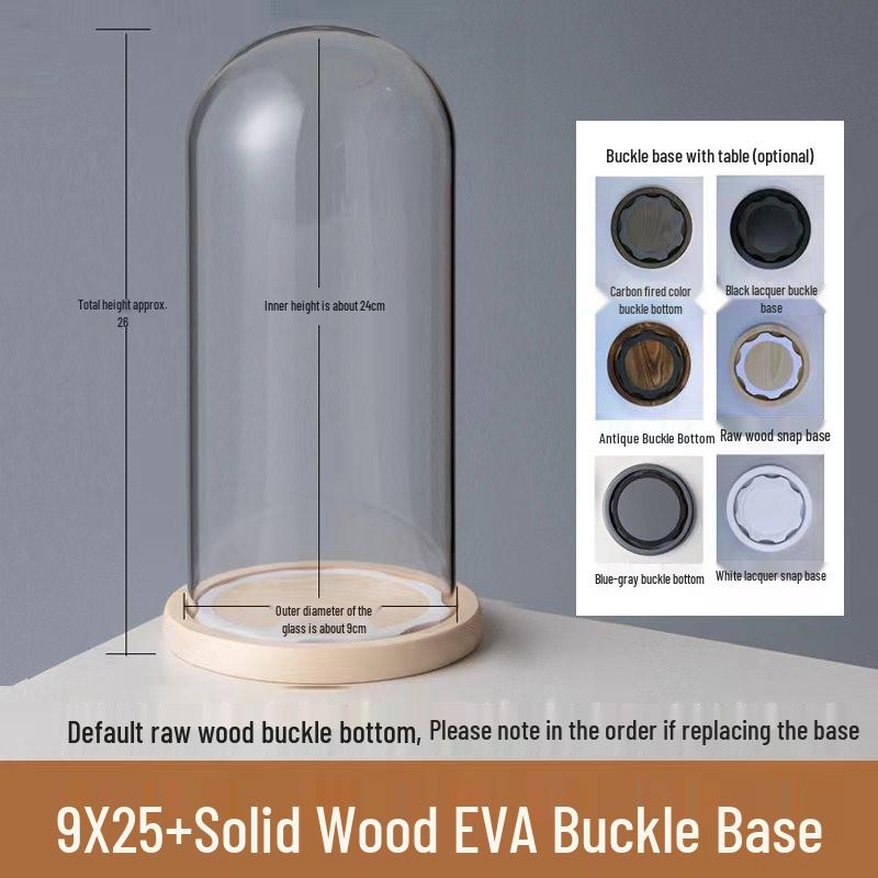 מעמד תצוגה עגול עמיד בפני אבק לפרחים נצחיים עם בסיס EVA נגד נשירה וטבעת גומי