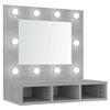 VidaXL Mirror Cabinet with LED Wall Cabinet Bathroom Cabinet Storage Cabinet Storage Unit Concrete Grey 808886