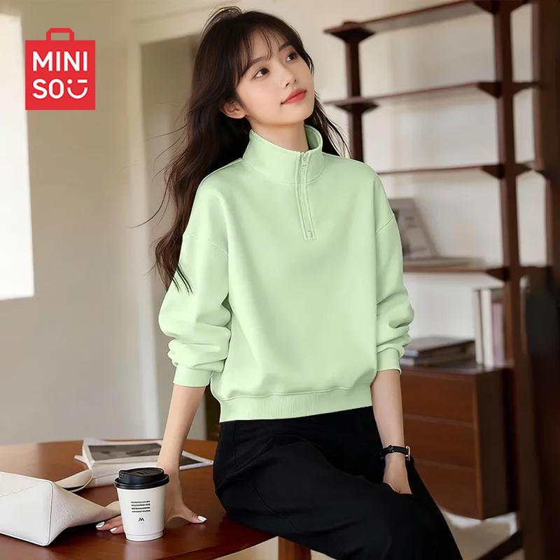 MINISO Women's Half-Zip Hoodie Sweatshirt