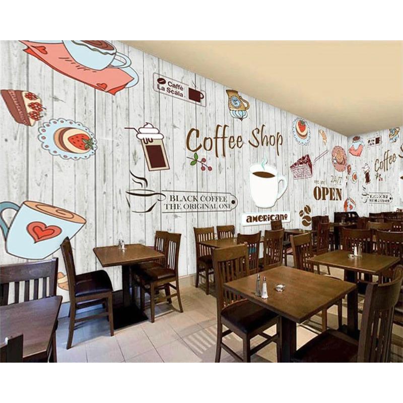 Kaffee-Tapete, abstrakte Kaffee-Shop-Wandbild, Schlafzimmer, Wohnzimmer, Hintergrundbild