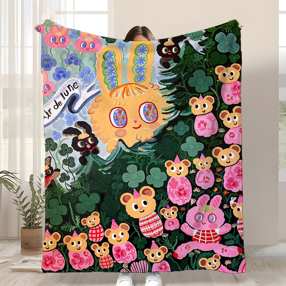 Art Kima Throw Kid-Friendly Flannel Throw Blanket Soft Warm Anti-Static Washable All Season 75x90cm