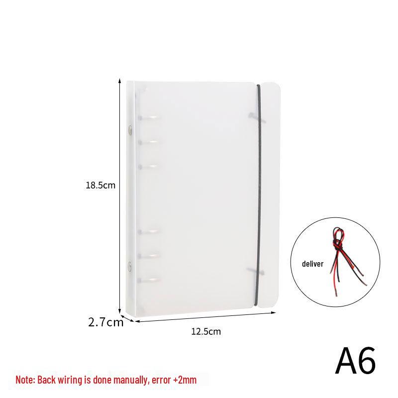 Translucent Frosted Loose-Leaf Binder with Strap - A5/A7/A6/B5 Sizes, 6/4/9 Holes