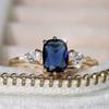 Wish European and American Six-claw Inlaid Sapphire Ring Simple Light Luxury Ring