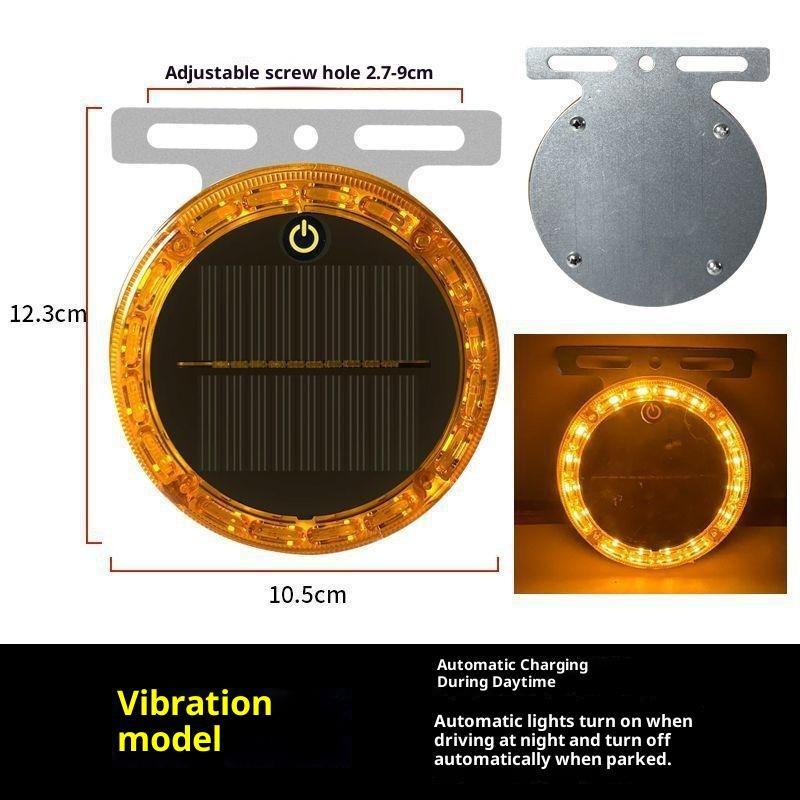 Yellow Flashing Light Touch Auto Solar Charging Car Night Safety Strong Magnetic Base Car Warning Lamp Anti-Collision Tail Light