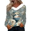 Pikkade varrukatega särgid naistele Armsad topid Jõulutrükised T-särgid Pluusid Suures suuruses vabaaja topid Pullover