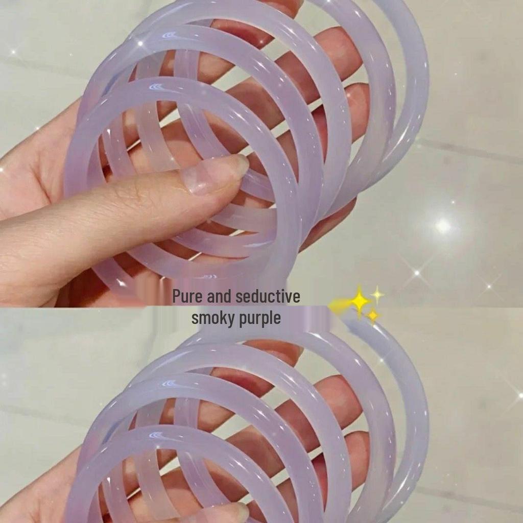 12mm Peach Blossom Brew Violet Bracelet - Chinese Style Qipao Accessory