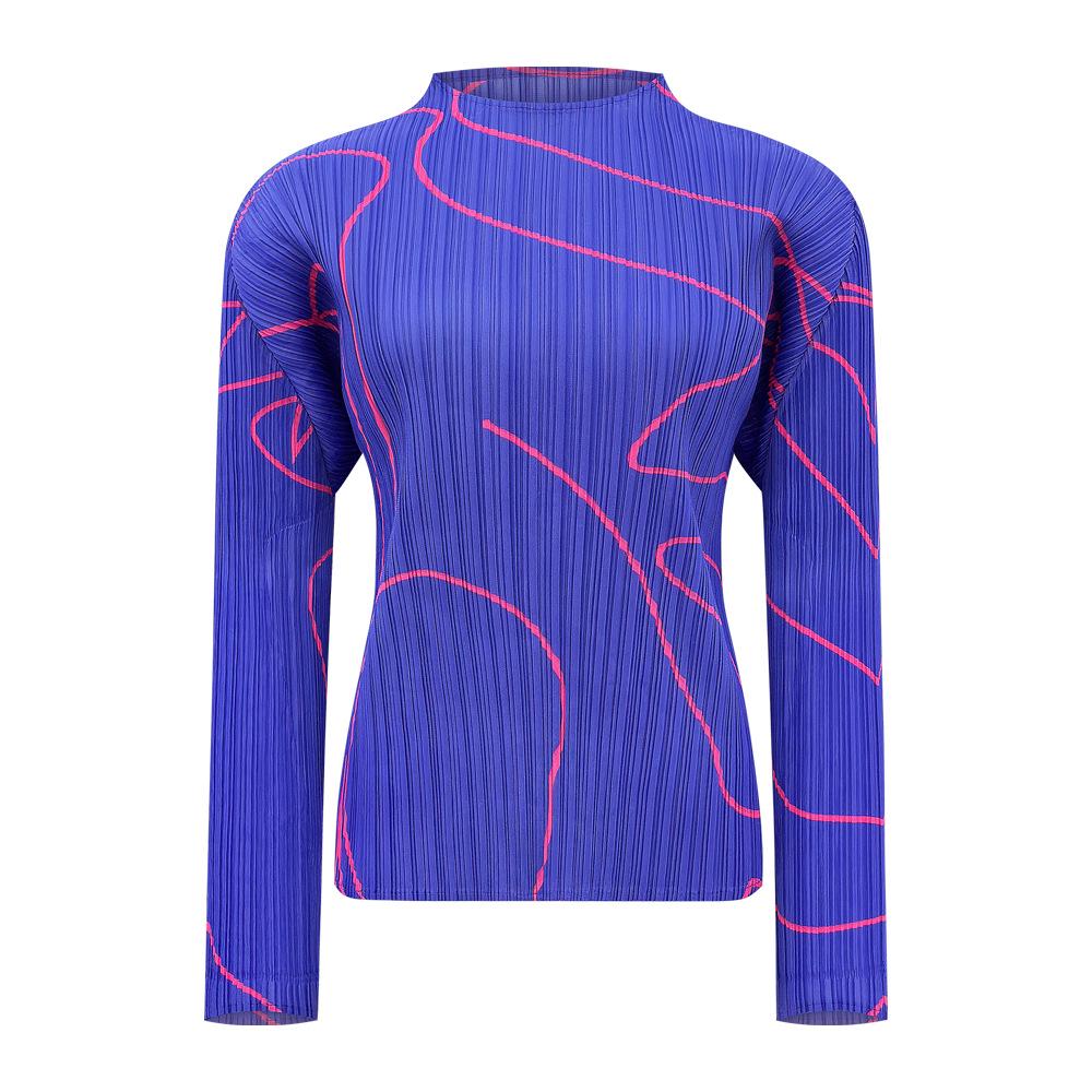 

2025 Autumn Slimming Long Sleeve Striped Commuter Top One Size синій