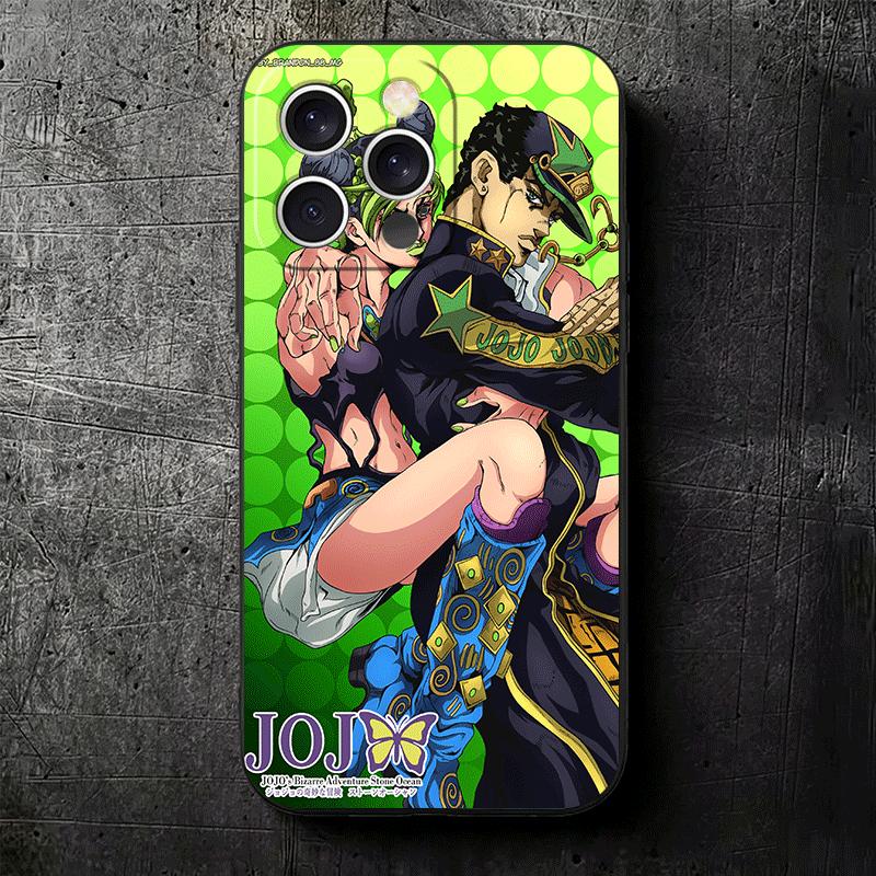 JoJo Adventure Jolyne Cujoh Soft Phone Case for iPhone 16 16E 17 Air 15 Pro Max 14 Plus 13 Mini 11 12 7 Black Cover Back Shell