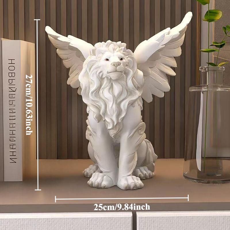 

27cm Nordic Animal Lion Resin Sculpture Living Room Office TV Wine Cabinet Decorative Item Home Desktop Statue Decorations Gift