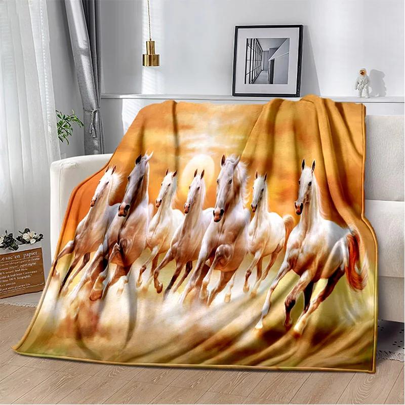 Horse Animal Pentium Gallant Steed Blanket,Soft Throw Blanket for Home Bedroom Bed Sofa Picnic Travel Office Cover Blanket Kids