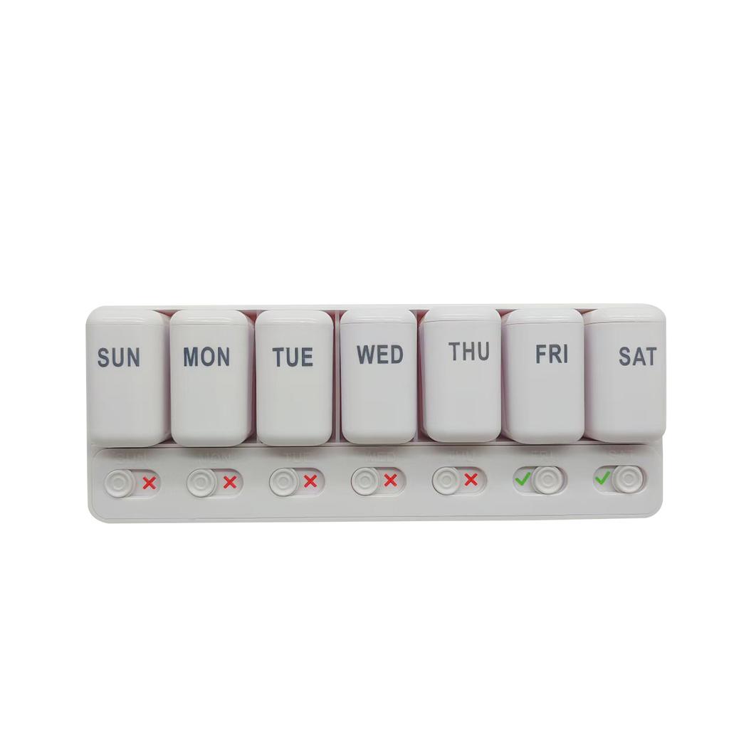 Weekly Organizer - Daily Once, 7 Day Travel Box, Daily Medication Organizer, Portable Box for Fish Oil/Supplements Medication Reminder an