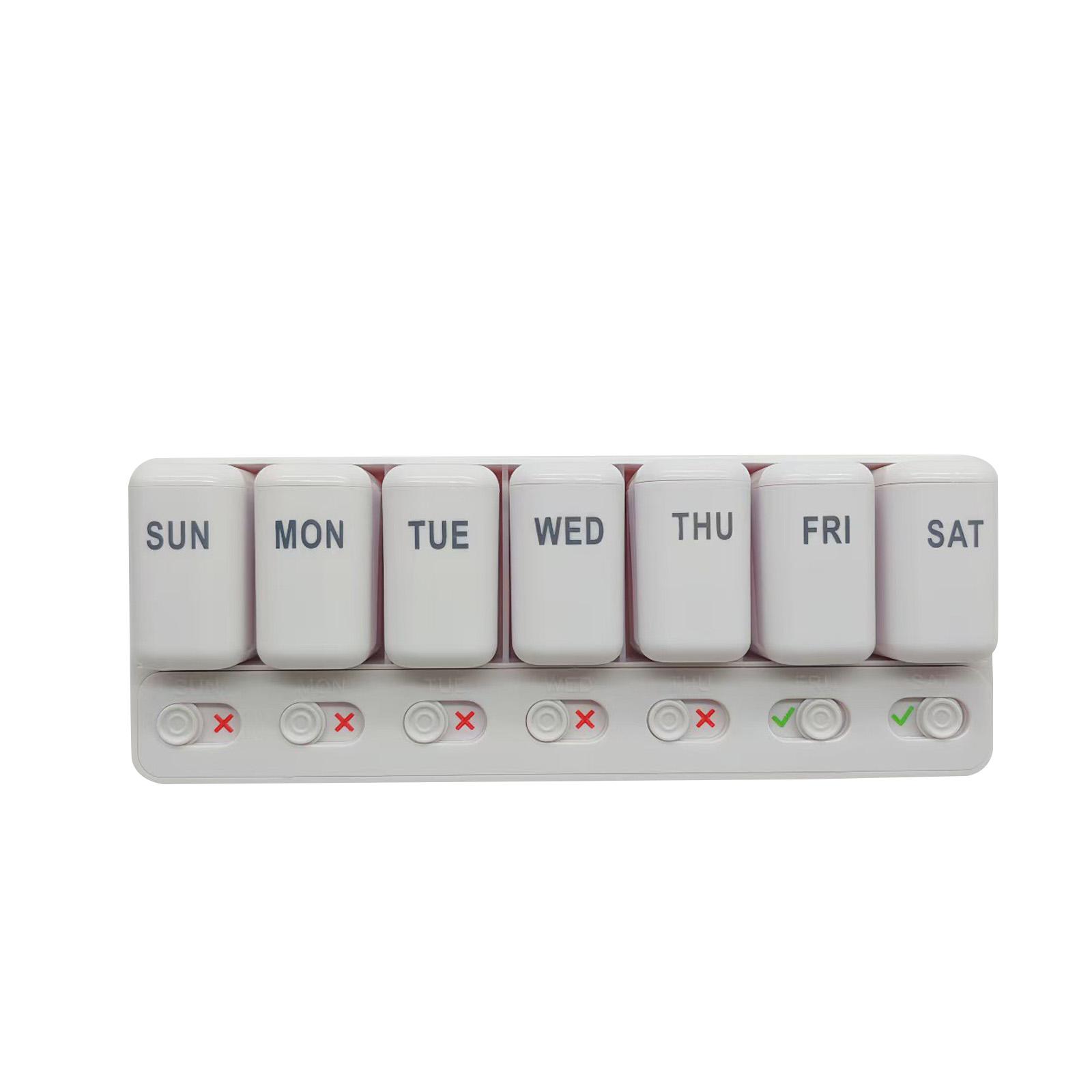 

Недельный органайзер - Ежедневный один раз, 7-дневная дорожная коробка, Ежедневный органайзер для лекарств, Портативная коробка для рыбьего жира/добавок, Напоминание о приеме лекарств One Size