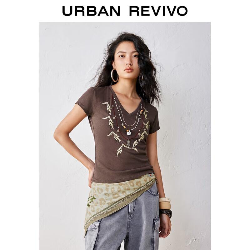 UR Women s Ethnic Slim Fit V-Neck T-Shirt S