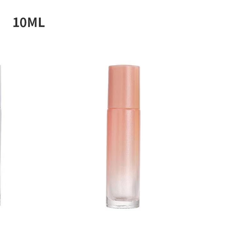 10PCS 10ml Gradient Color Glass Roller Bottles, Pearlized Refillable Containers for Massage Oil & Floral Water