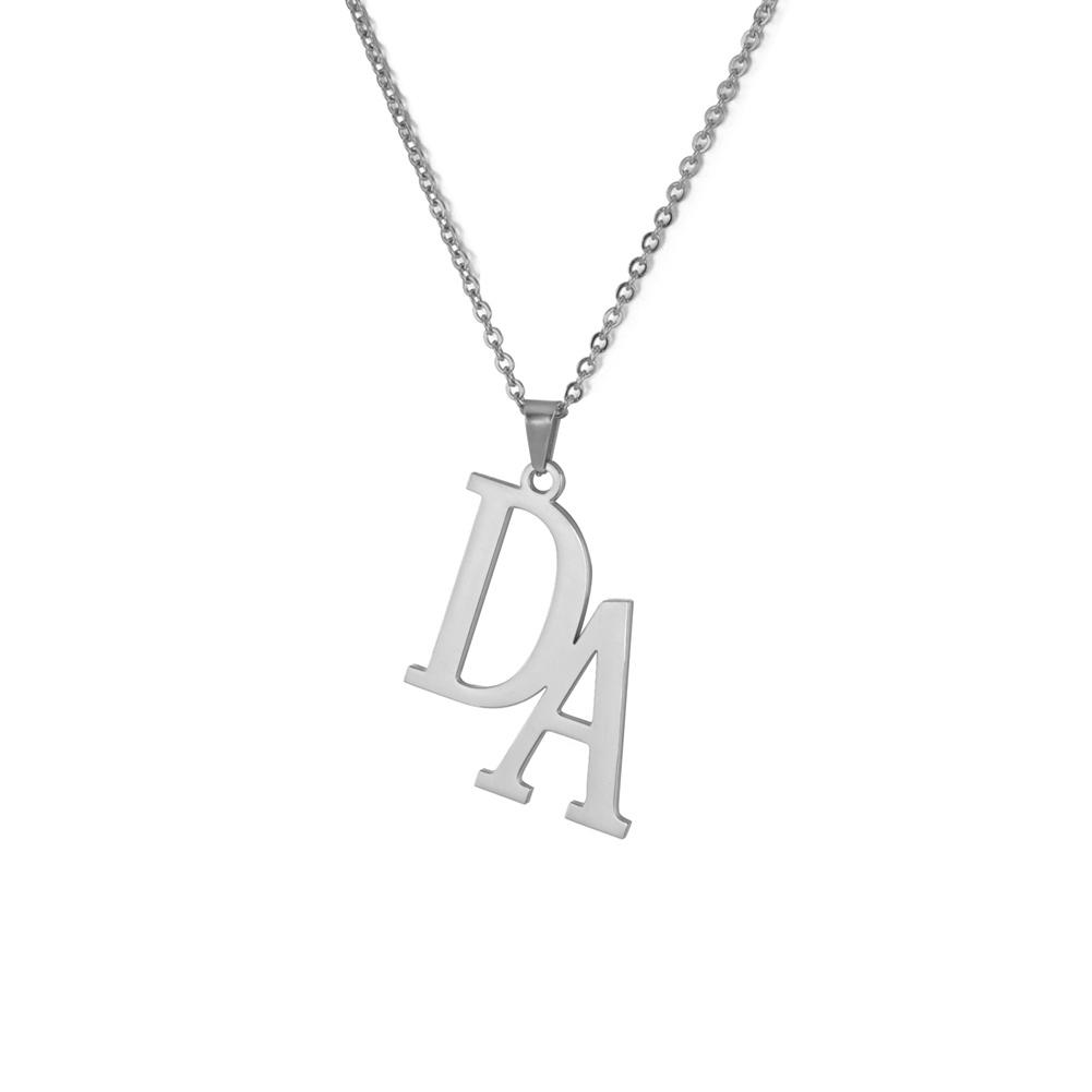 Lemegeton Personalisierte Namenskette Benutzerdefinierte Initialen Halsketten Für Frauen Edelstahl Schmuck Angepasste Namensschild Geschenk