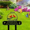 Black Metal Cardinal Memorial Stake, Garden Art Decor for Lawn, Courtyard, Outdoor Durable Plaque with Inspirational Quotes