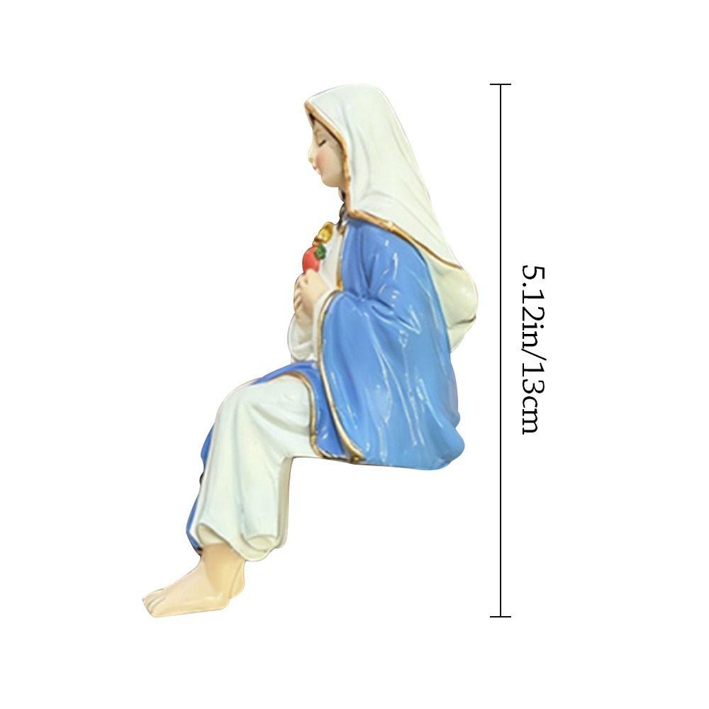 Sitting Design Virgin Mary Statue Resin Material Desk Companion Blessed Mother Mary Virgin Mary Ornament for Car Dashboard