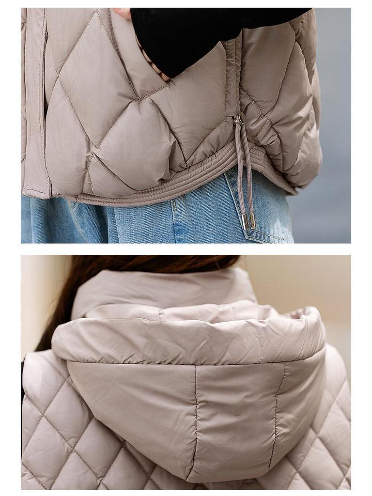 Gilet Matelassé à Capuche pour Femme Automne/Hiver 2024, Court Gilet Matelassé