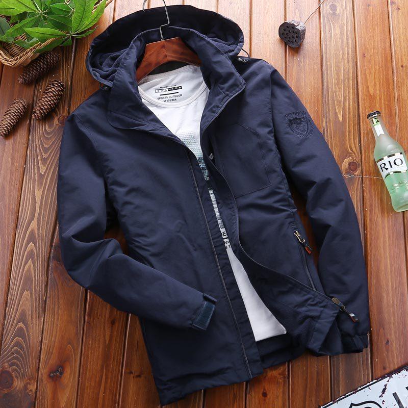 Jacket Men's Casual Autumn and Winter Fleece Men's Jacket Youth Jacket