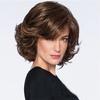 European and American Fashionable Women's Short Curly Hair Wig, Brown Slanted Bangs, High-temperature Silk Wig Headband