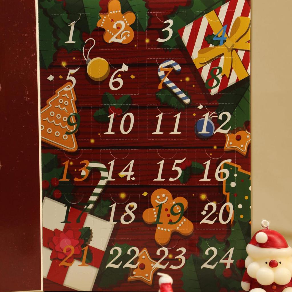 24-Day Christmas Countdown Calendar, Poke Box, Fun Christmas Eve Surprise Flip-Top Gift Filling Box, Empty Box, DIY Gift Box