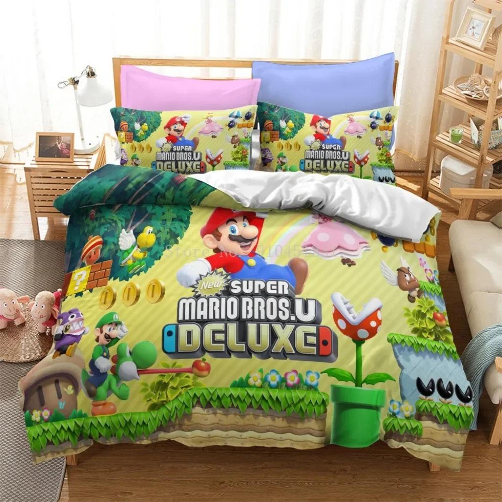 Super Mario Duvet Cover Set Comfortable and Warm Bedding Set for Decorating Your Bedroom and Enhancing Home Life for Teens Gifts