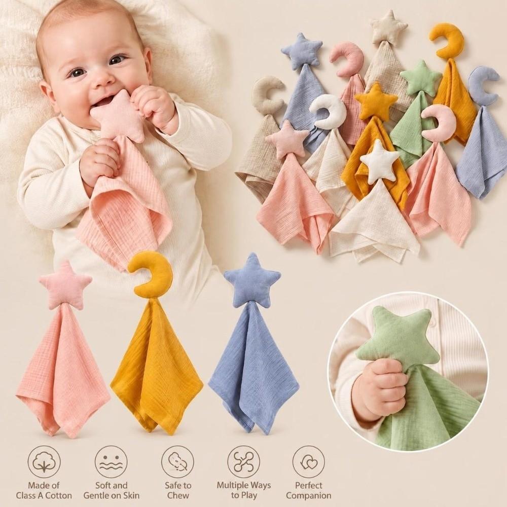 A Class Baby Comfort Blanket Star Moon Shape Baby Lovey Doll Teething Baby Comfort