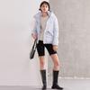 Minimalist basic 90 duck down hooded short down jacket for women's winter season versatile design with drawstring, warm jacket