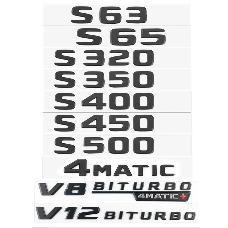 

ABS Black 3D Car Letters Stickers For Mercedes S63 S65 AMG S320 S350 S400 S450 S500 W222 W221 V12 V8 Biturbo Emblem Accessories S63