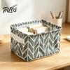 Cosmetic Storage Box Cotton And Linen Bin with Handles, Foldable Waterproof Desktop Space Saving Organizer Organizer, Basket for Makeup Book Baby Toys
