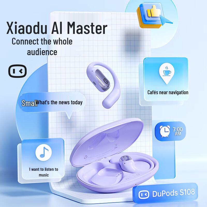 XiaoDu S108 Open-Ear AI Voice Control Bluetooth Sports Headphones