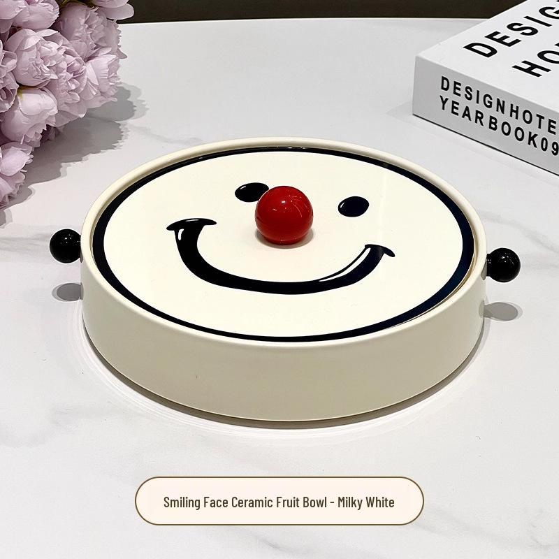 High-End Ceramic Fruit Bowl - Elegant Style for Living Room & Gatherings