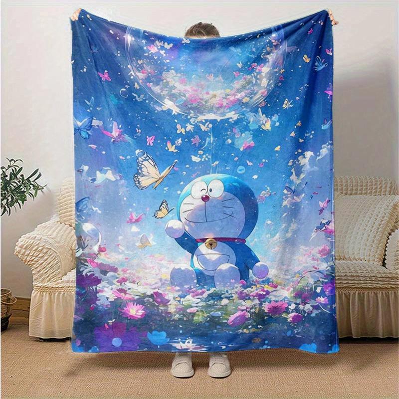 

1pc, Doraemon Home Blanket, Soft Flannel Throw for Couch, Bed, Travel, Camping, Car, Beach, Office Nap, Perfect Gift for FriendsB094 130x150cm