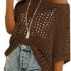 European & American 2026 Summer Mesh Hollowed-Out Five-Sleeve Beach Cover-up Sunscreen.